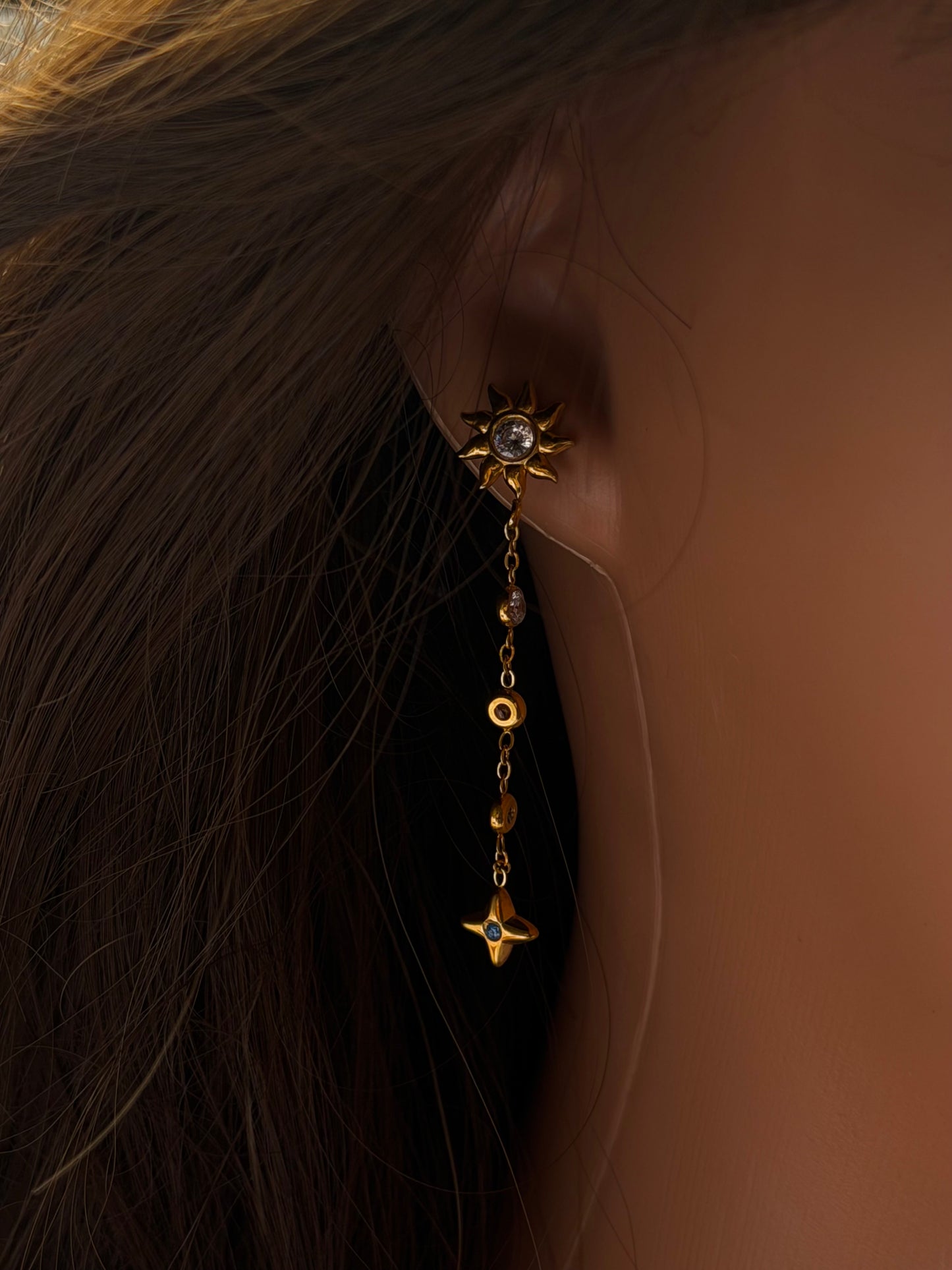 Golden dangle earrings