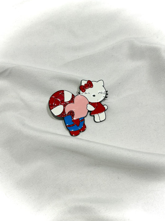 Hello kitty and spiderman love heart