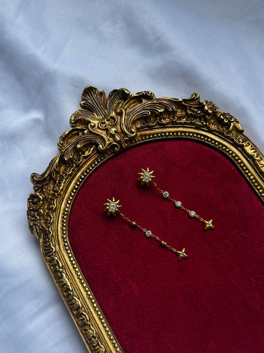 Golden dangle earrings